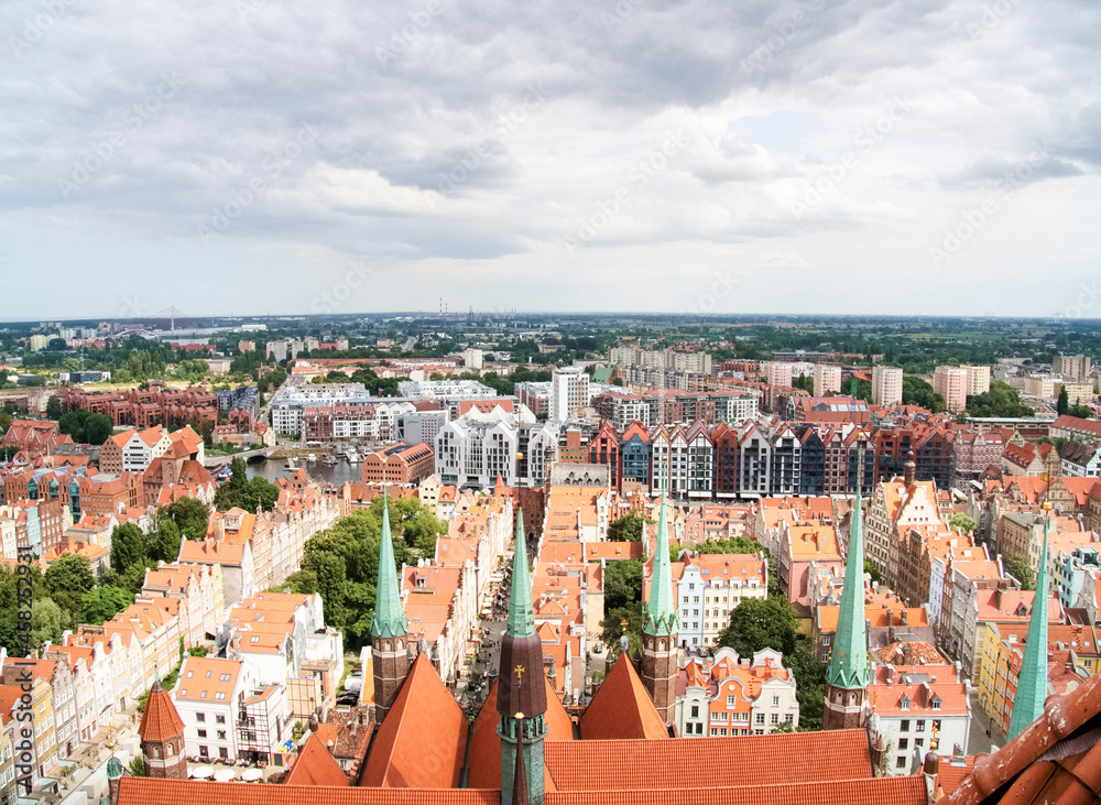 Obraz premium Poland Gdansk town view form Basilica of St. Mary