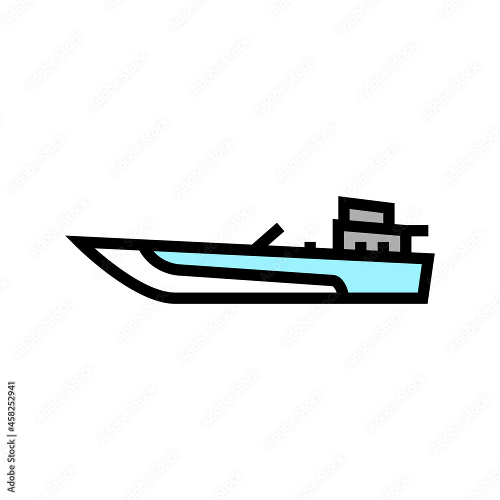 jet boat color icon vector. jet boat sign. isolated symbol illustration