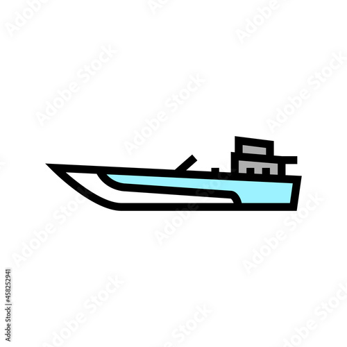 jet boat color icon vector. jet boat sign. isolated symbol illustration
