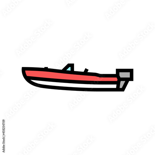runabout boat color icon vector. runabout boat sign. isolated symbol illustration