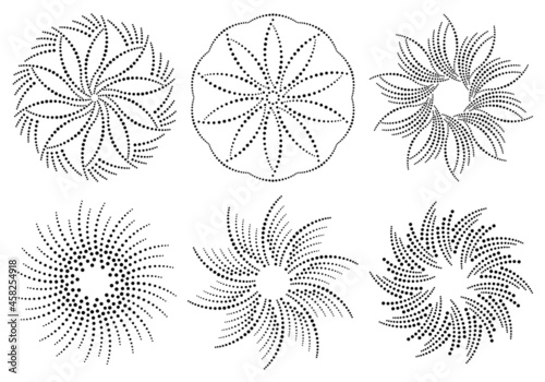Ornaments made of dots. Set...