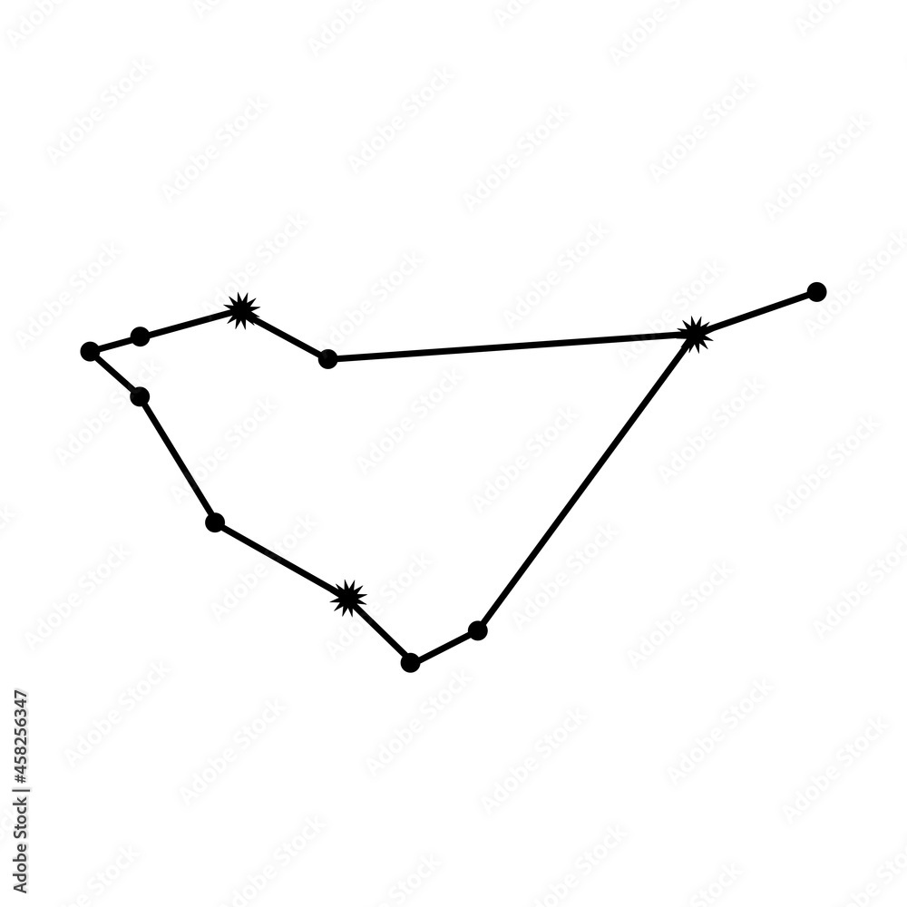 Hand drawn Capricorn constellation celestial space. Zodiac horoscope symbol, star astrology, astrology sign, icon. Vector sketch illustration isolated on white background