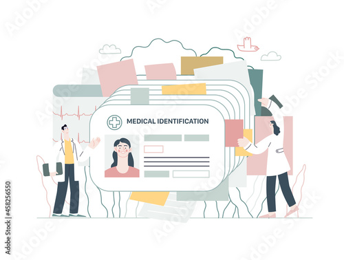 Medical id card, health card - medical insurance illustration