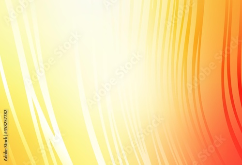 Light Red, Yellow vector template with curved lines.