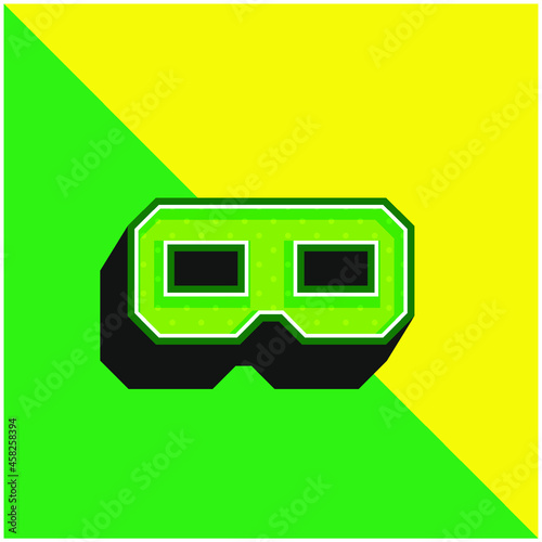 3D Glasses Green and yellow modern 3d vector icon logo