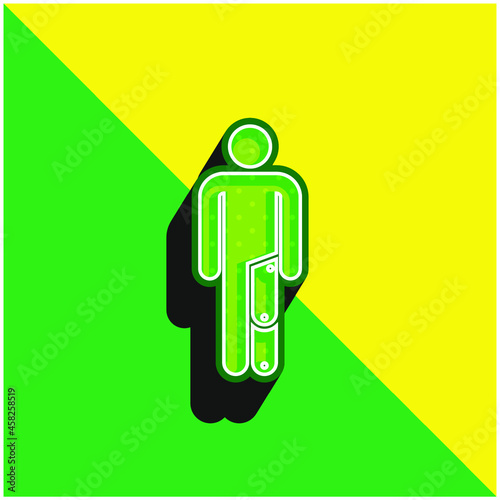 Amputee Green and yellow modern 3d vector icon logo