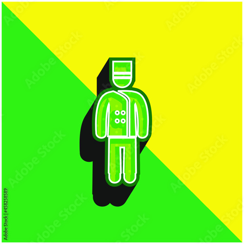 Bellhop Green and yellow modern 3d vector icon logo