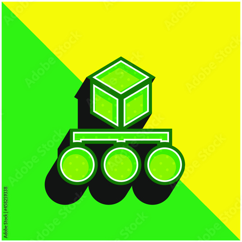 Algorithm Green and yellow modern 3d vector icon logo