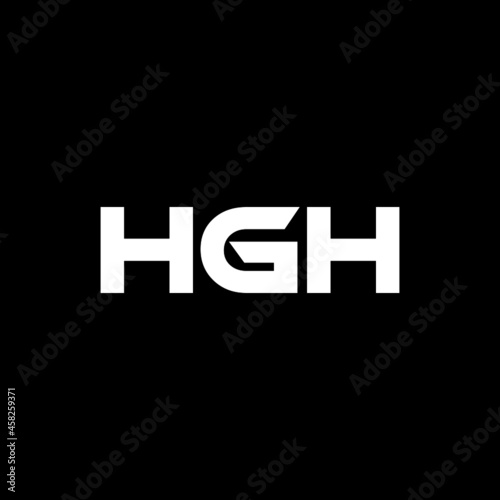 HGH letter logo design with black background in illustrator, vector logo modern alphabet font overlap style. calligraphy designs for logo, Poster, Invitation, etc.