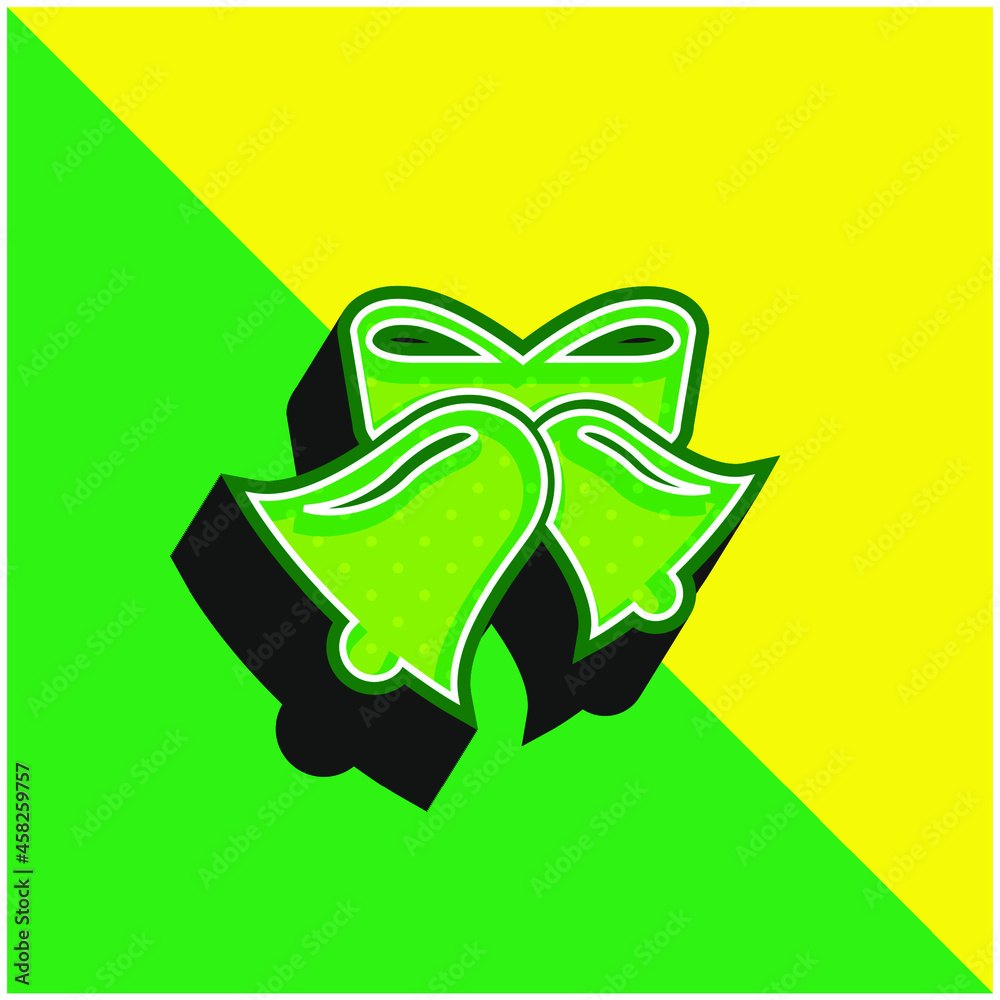 Bells Green and yellow modern 3d vector icon logo Bells Green and yellow modern 3d vector icon logo