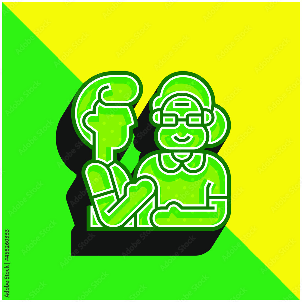 Beneficiary Green and yellow modern 3d vector icon logo