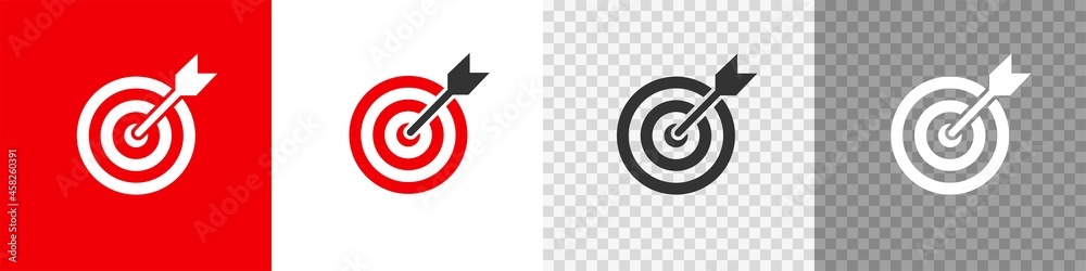 Target and arrow button set icon. Flat vector Target and arrow button set icon. Flat vector