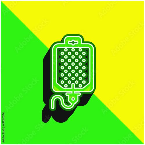 Blood Transfusion Green and yellow modern 3d vector icon logo