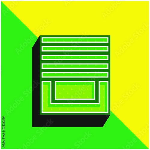 Blinds Green and yellow modern 3d vector icon logo
