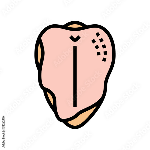 breast with ribs color icon vector. breast with ribs sign. isolated symbol illustration