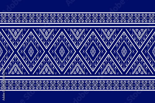 Geometric ethnic oriental seamless pattern traditional Design for background,carpet,wallpaper.clothing,wrapping,Batik fabric,Vector illustration.embroidery style - Sadu, sadou, sadow or sado