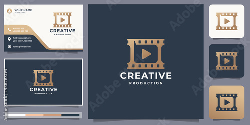 creative film making play logo and business card design.modern style, creative concept, inspiration.