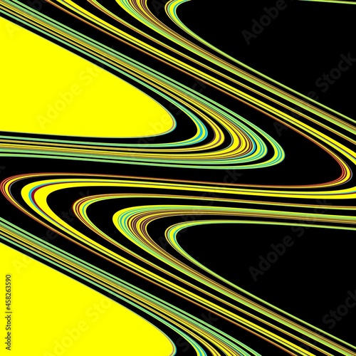 Yellow black lines abstract background with lines