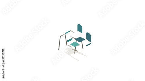 Tennis referee chair icon animation isometric best object on white backgound photo