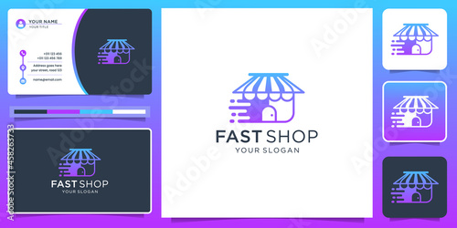 inspiration fast shop logo. modern store logo with fast concept design. fast shop logo for your company, modern, technology.