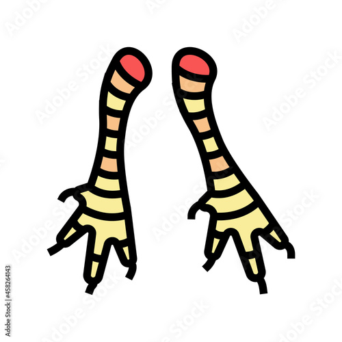 feet chicken color icon vector. feet chicken sign. isolated symbol illustration
