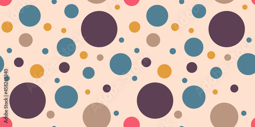 Circle seamless pattern in pastel color. Geometric background. Vector illustration for design.