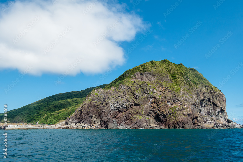 A view of Guishan Island in Yilan, Taiwan in sunny weather