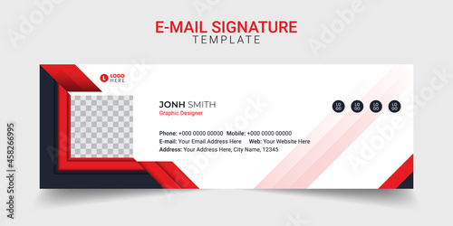 Email signature modern template design layout. Emailers personal business minimalist personal web social media cover.