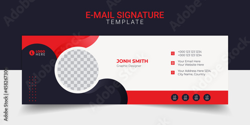 Email signature modern template design layout. Emailers personal business minimalist personal web social media cover.