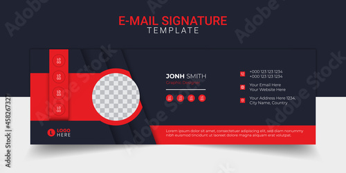 Email signature modern template design layout. Emailers personal business minimalist personal web social media cover.