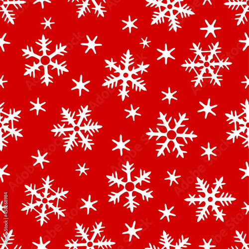 snowflakes seamless pattern. christmas texture for fabric  wrapping  wallpaper. Decorative print. Vector illustration