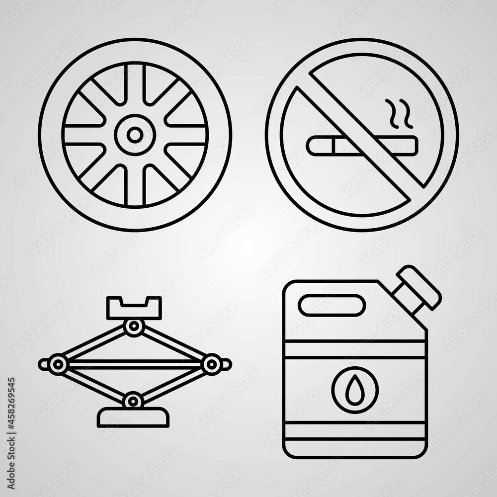 Fototapeta premium Set of Vector Line Icons of Car Service