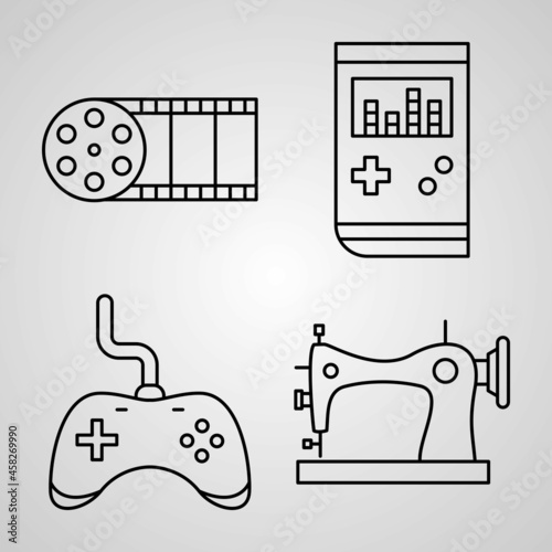 Simple Set of Retro Vector Line Icons