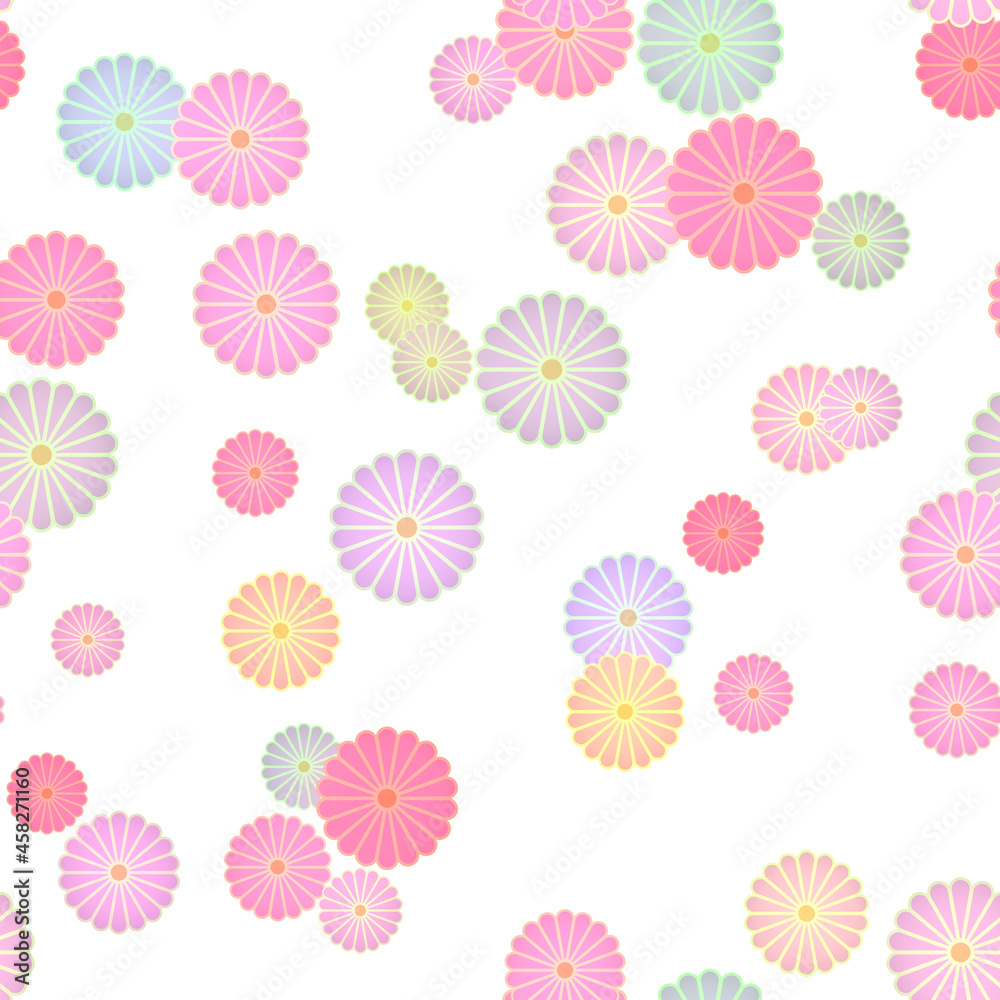 シームレスな菊の和柄イラスト素材 Stock Illustration Adobe Stock