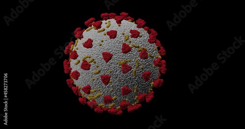 cell virus or Coronavirus Covid-19 infection frame banner with copy space 3d rendering