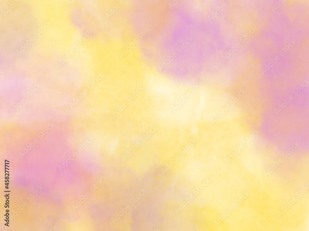 Yellow pink watercolor vector background. Abstract hand paint square stain backdrop