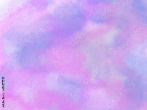 Blue pink watercolor background. Abstract hand paint square stain backdrop