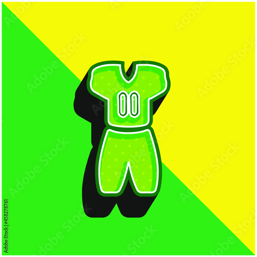 American Football Clothes Green and yellow modern 3d vector icon logo