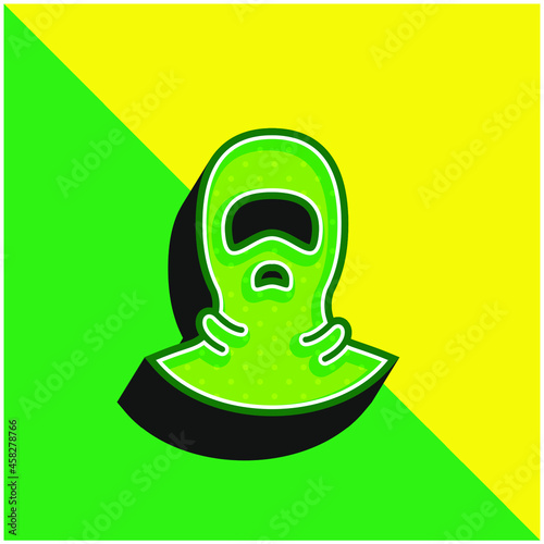 Balaclava Green and yellow modern 3d vector icon logo