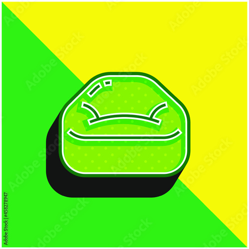 Bean Bag Green and yellow modern 3d vector icon logo