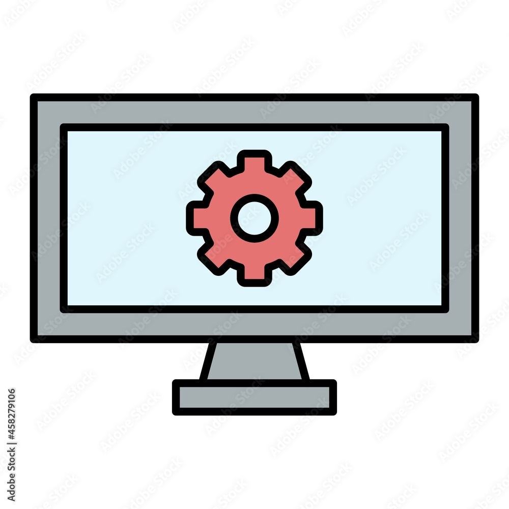 Vector Online Management Filled Outline Icon Design Vector Online Management Filled Outline Icon Design