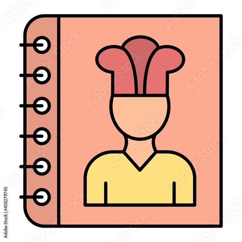 Vector Cook Book Filled Outline Icon Design