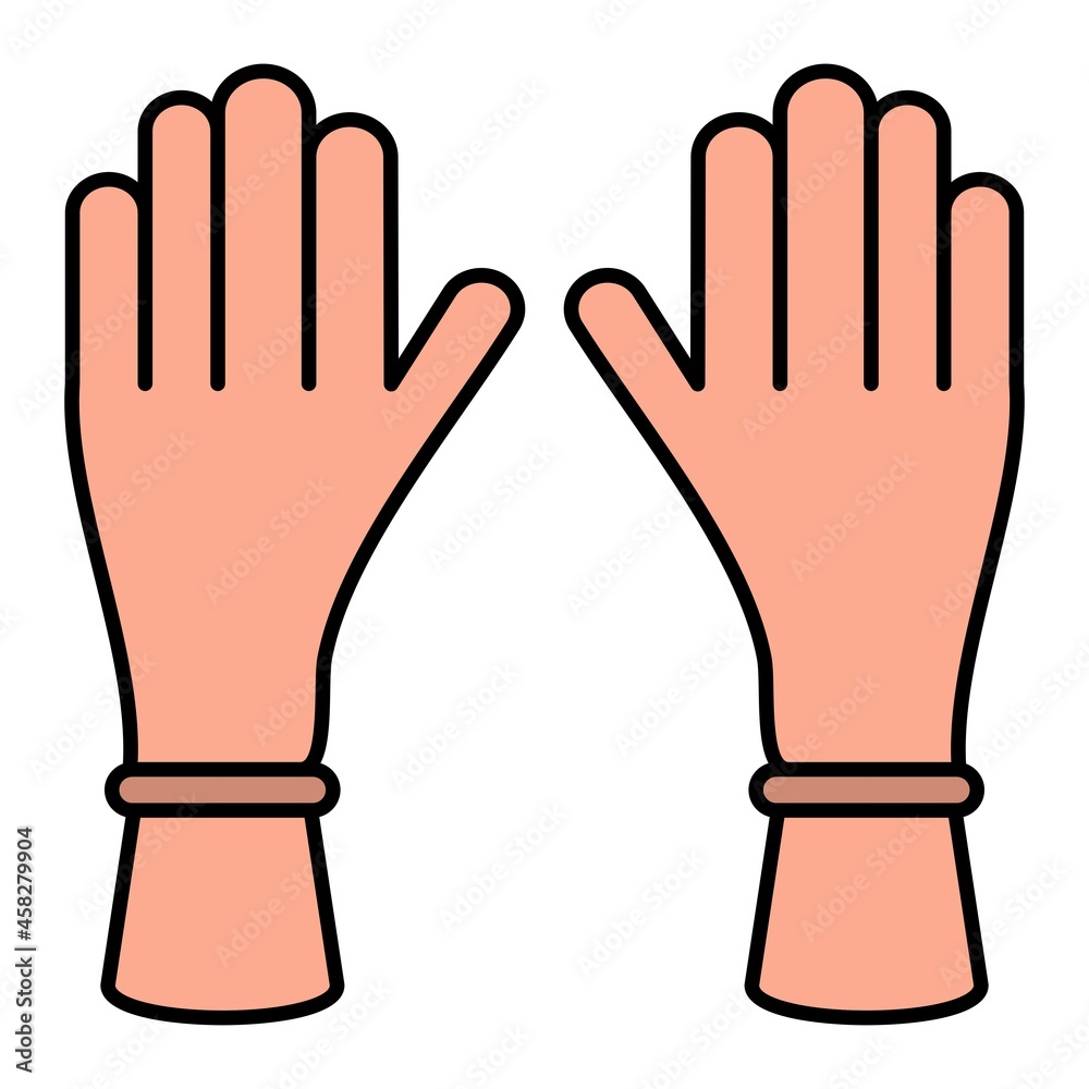 Vector Kitchen Gloves Filled Outline Icon Design Vector Kitchen Gloves Filled Outline Icon Design