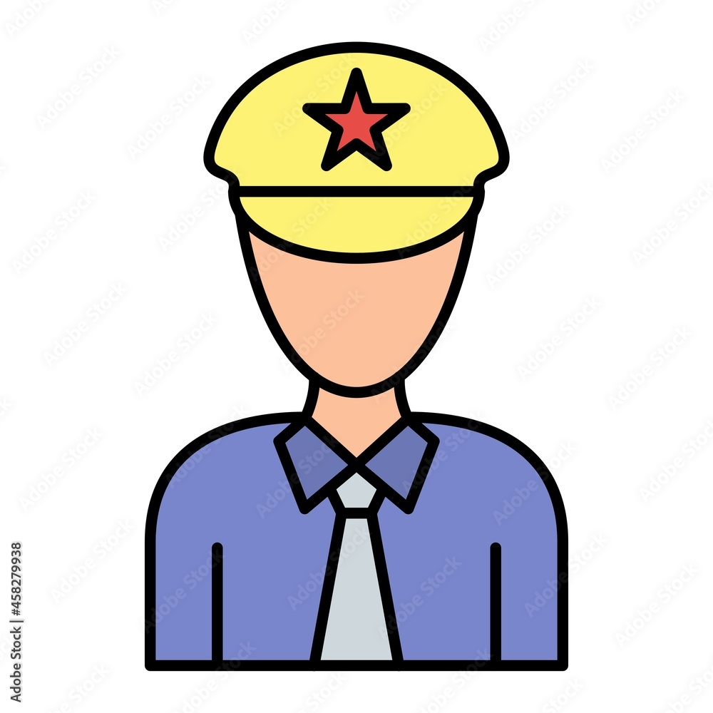 Vector Officer Filled Outline Icon Design Vector Officer Filled Outline Icon Design