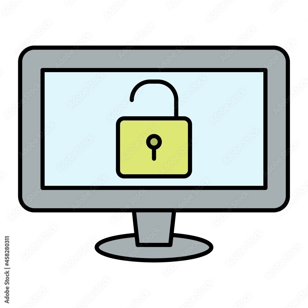 Vector Unlock Website Filled Outline Icon Design Vector Unlock Website Filled Outline Icon Design