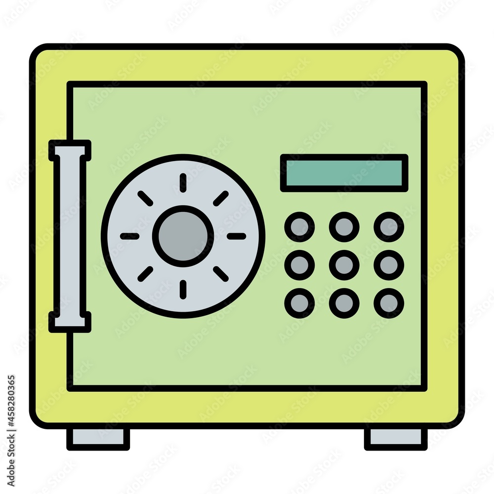 Vector Safe Box Filled Outline Icon Design