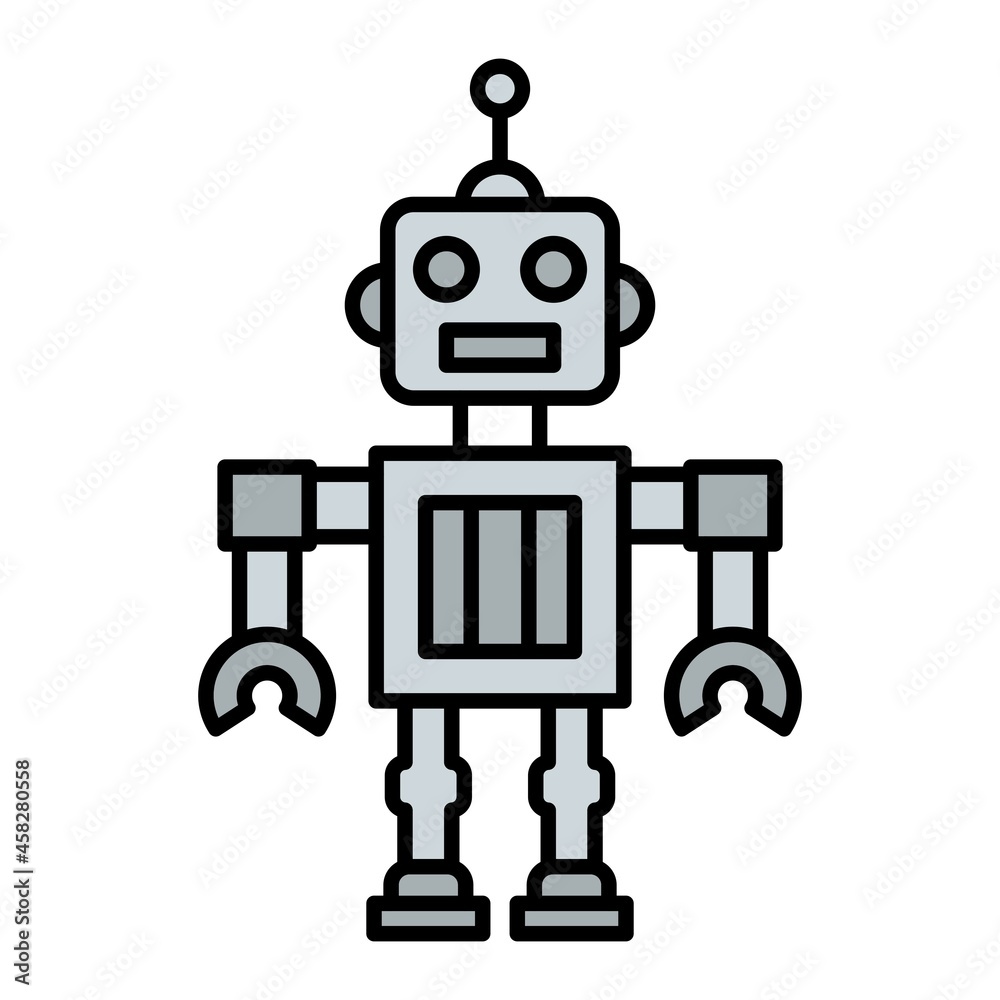 Vector Robot Filled Outline Icon Design Vector Robot Filled Outline Icon Design