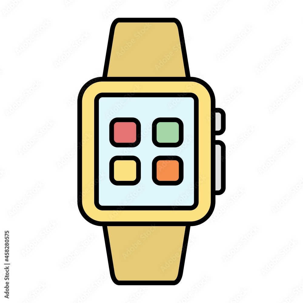 Fototapeta premium Vector Smart Watch Filled Outline Icon Design