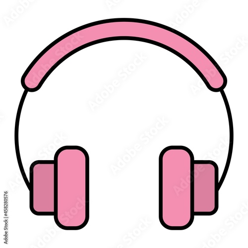 Vector Headphones Filled Outline Icon Design