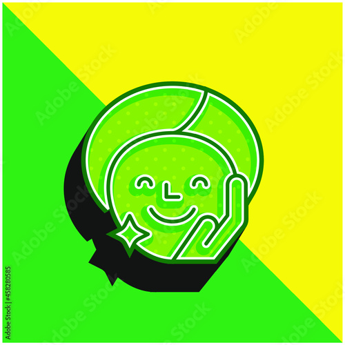 Beauty Treatment Green and yellow modern 3d vector icon logo © LIGHTFIELD STUDIOS